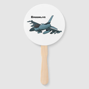 Éventail Caricature d'avion de chasse militaire