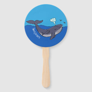 Éventail Caricature de baleine mignonne et de baleine de ve