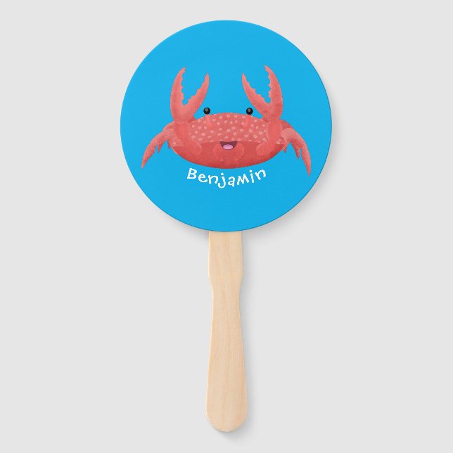 Éventail Caricature de crabe rouge cuite (Devant)