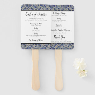 Éventail Carreaux Bleus Mariage Ventilateur de commande de 