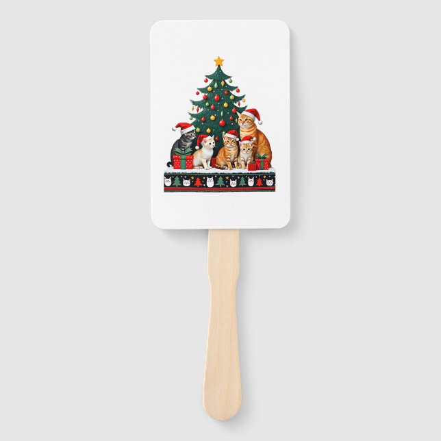 Éventail Cat Christmas Funny Ugly Women Men Merry Gift (5) (Devant)