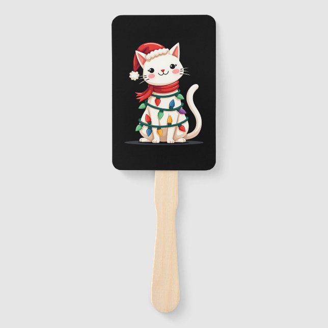 Éventail Cat Christmas Tree Christmas (1) (Devant)