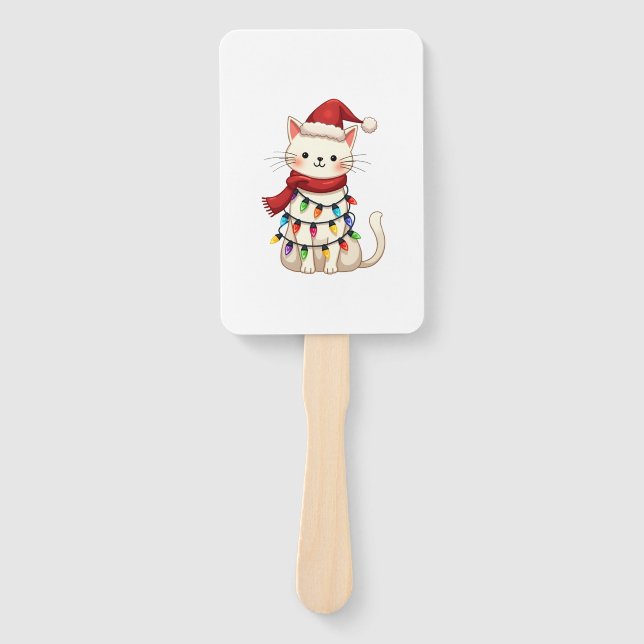 Éventail Cat Christmas Tree Christmas (3) (Devant)