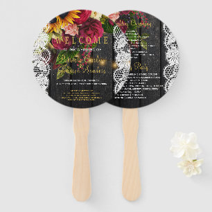 Éventail Cérémonie de la dentelle rose de tournesol en bois