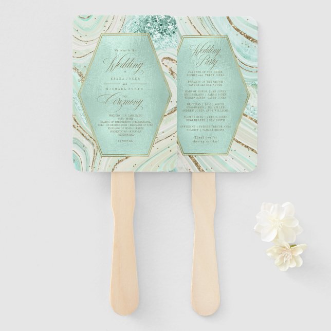 Éventail Cérémonie de Mariage d'agent Abstraite Monnaie ID8 (Devant et derrière)