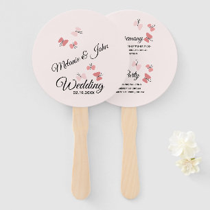 Éventail Cérémonie de mariage de jardin papillons rose roma