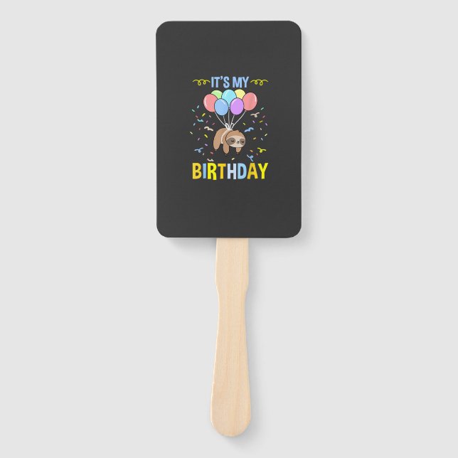 Éventail C'est Mon Anniversaire T-Shirt de Paresseux (Devant)