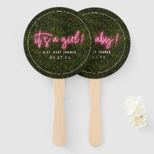 Éventail C'est un baby shower de néon de roses pâles de