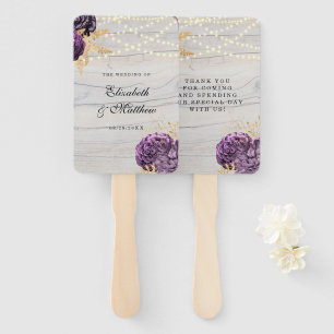 Éventail Chaîne De Lumières En Bois De Peine Violet Mariage
