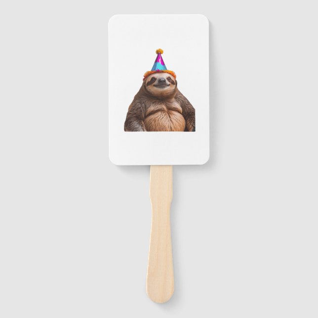 Éventail Chapeau de fête d'anniversaire Chunky Sloth cadeau (Devant)
