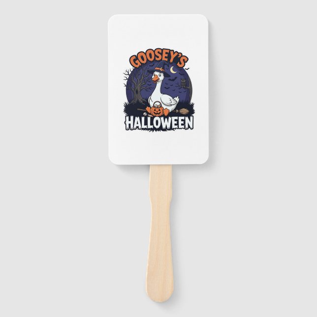 Éventail Chapeau de sorcière citrouille d'oie Halloween de  (Devant)
