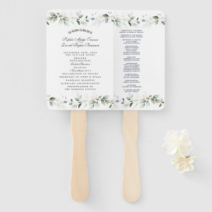 Éventail Charm Airy Watercolor Programme de mariage vert