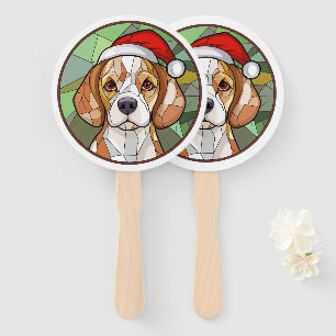 Éventail Charming Canine Cheer : Noël à thème Beagle