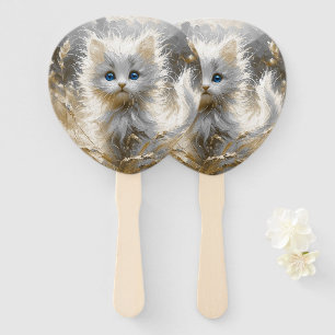 Éventail Chaton blanc précieux