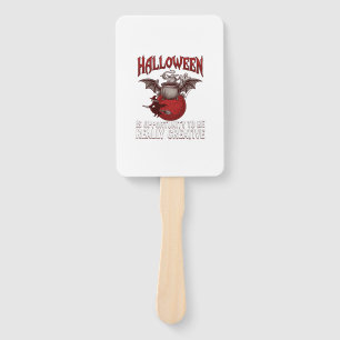 Éventail Chaudron ailé de chauve-souris d'Halloween Sorcièr