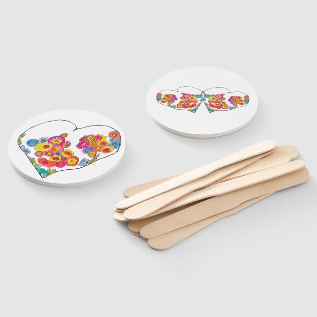 Éventail Cheerful Heart by Lydia's Art Sangria (Non-assemblé)