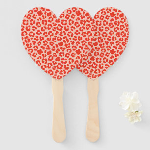 Éventail Cheetah Motif imprimé rouge