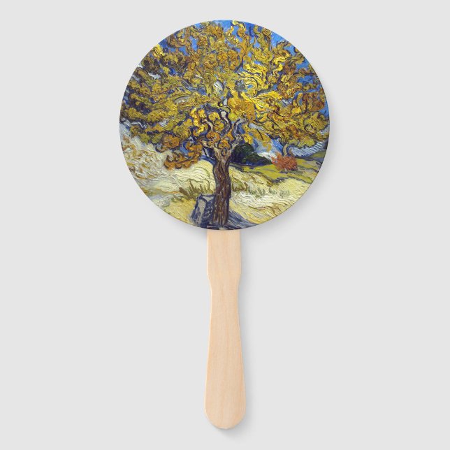 Éventail Chef-d'œuvre d'art du mûrier de Van Gogh (Devant)