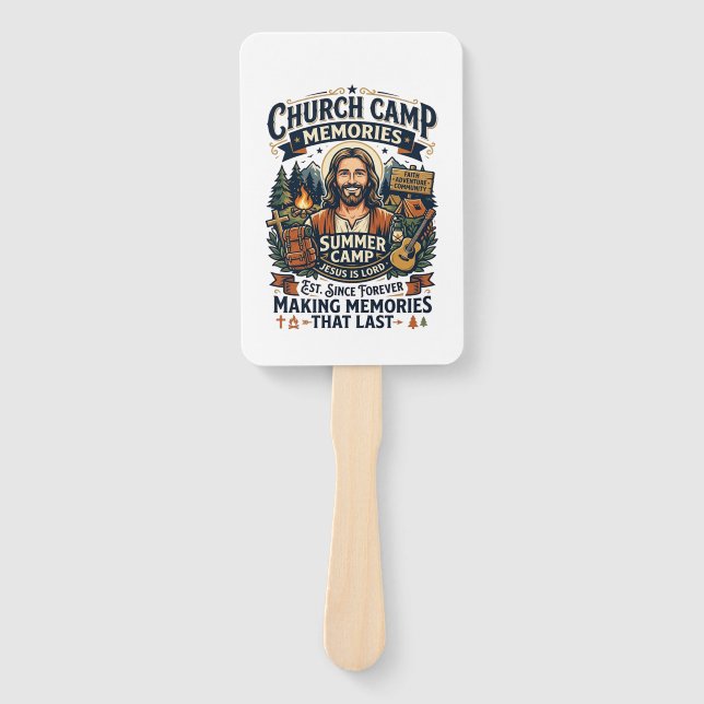 Éventail Chemise de nostalgie du camp de l'église Jésus VBS (Devant)