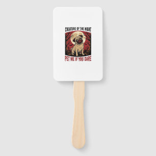 Éventail Chemise de Pug Halloween avec cimetière effrayant