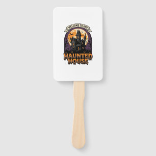 Éventail Chemise Maison Hantée Vintage Halloween Bienvenue