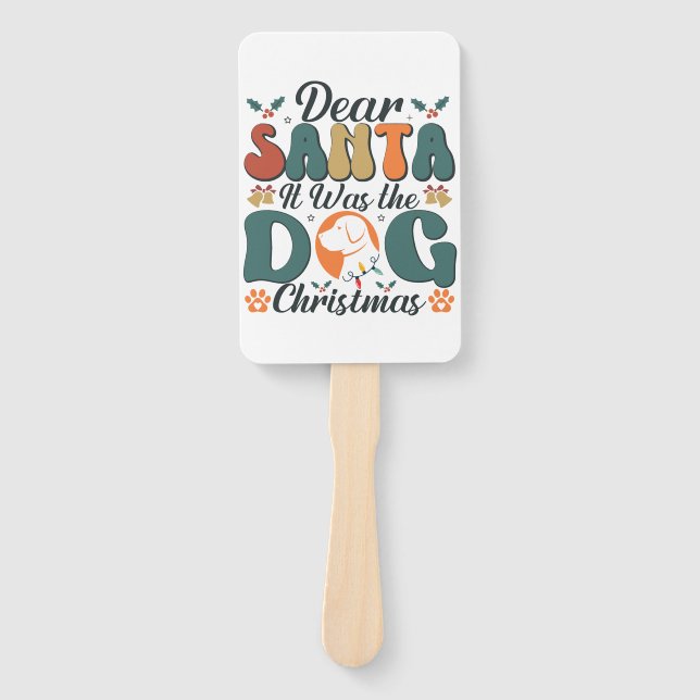 Éventail Cher Père Noël C'était le chien Noël-01 (Devant)