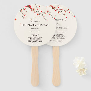 Éventail Cherry Blossoms Floral Wedding Programme Ventilate