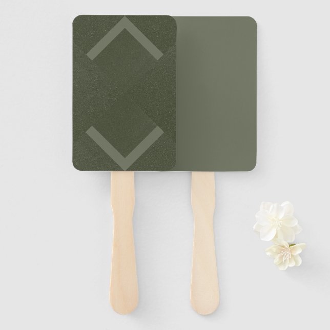 Éventail Chevron Moss Green Fans personnalisés main (Devant et derrière)