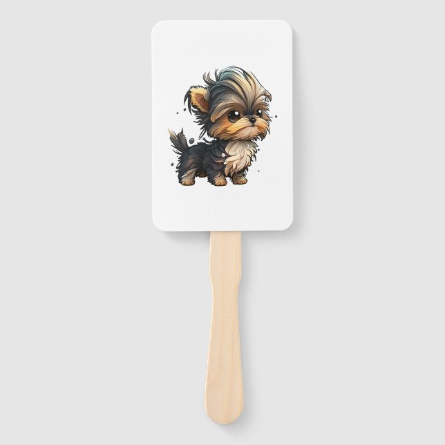 Éventail Chibi Yorkshire Terrier (Devant)