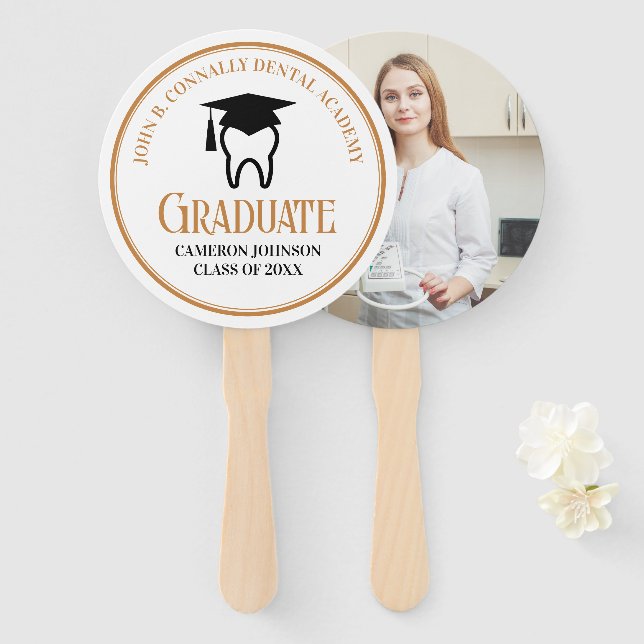 Éventail Chic Dental School Custom Dentist Gradust Party (Devant et derrière)