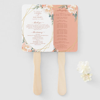 Éventail Chic Floral Blush Gold Terracotta Programme de mar