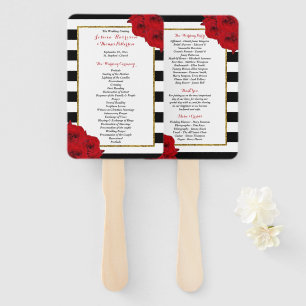 Éventail Chic Moderne Luxe Mariage Collection - Roses rouge