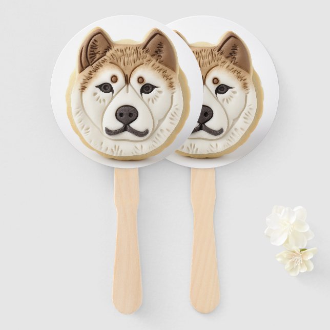 Éventail Chien Akita Inspiré de la 3D (Devant et derrière)
