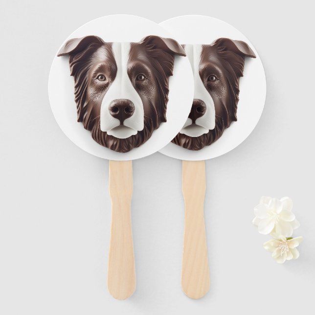 Éventail Chien Border Collie Inspiré 3D (Devant et derrière)