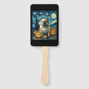 Éventail Chien bouledogue anglais mignon Halloween Jack O L