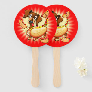 Éventail Chien chaud Dachshund caractère mignon