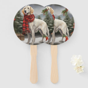 Éventail Chien de coin anglais en Noël de neige