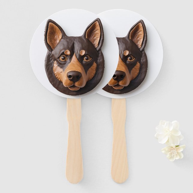 Éventail Chien Kelpie Australien Inspiré de la 3D (Devant et derrière)