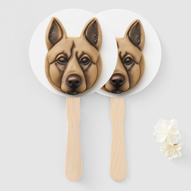 Éventail Chien Malinois Belge Inspiré 3D (Devant et derrière)