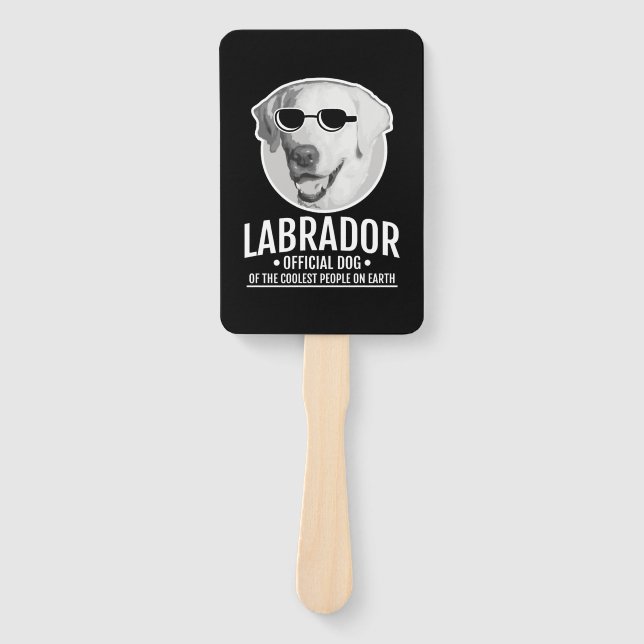 Éventail Chien Officiel Du Labrador Des Gens Les Plus Cools (Devant)