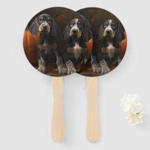 Éventail Chiots Bluetick Coonhound Délice d'Automne Citroui