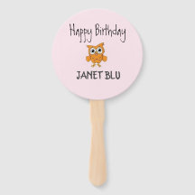 Chouette orange mignonne joyeux anniversaire sur f