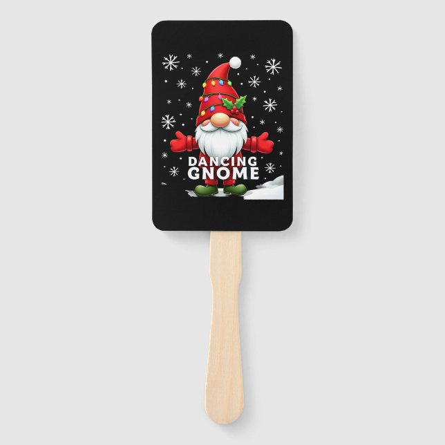Éventail Christmas Gnome Dancing Gnome Family Christmas (4) (Devant)