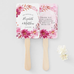 Éventail Chrysanthème rose chaud Mariage
