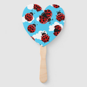 Éventail Ciel Bleu Nuages Blancs Coléoptère Coccinelle Inse