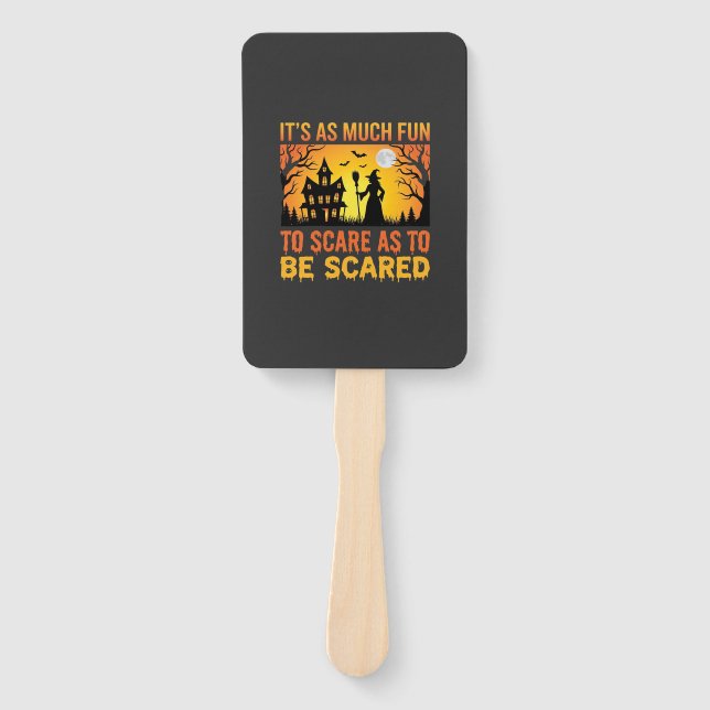Éventail Citation de sorcière de maison hantée Halloween (Devant)