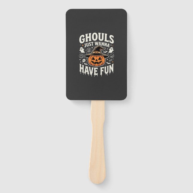 Éventail Citrouille d'Halloween Les goules veulent juste s' (Devant)