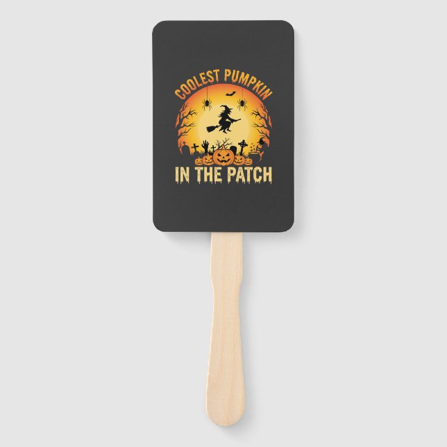 Éventail Citrouille la plus cool d'Halloween dans le patch  (Devant)