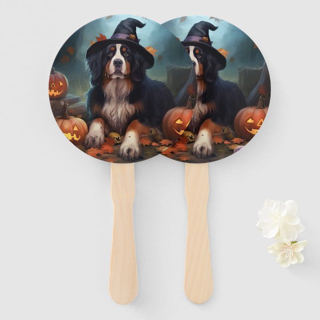 Éventail Citrouilles d'Halloween effrayantes de montagne be (Devant et derrière)