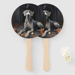 Éventail Citrouilles Great Dane Halloween Épouvantable Flip